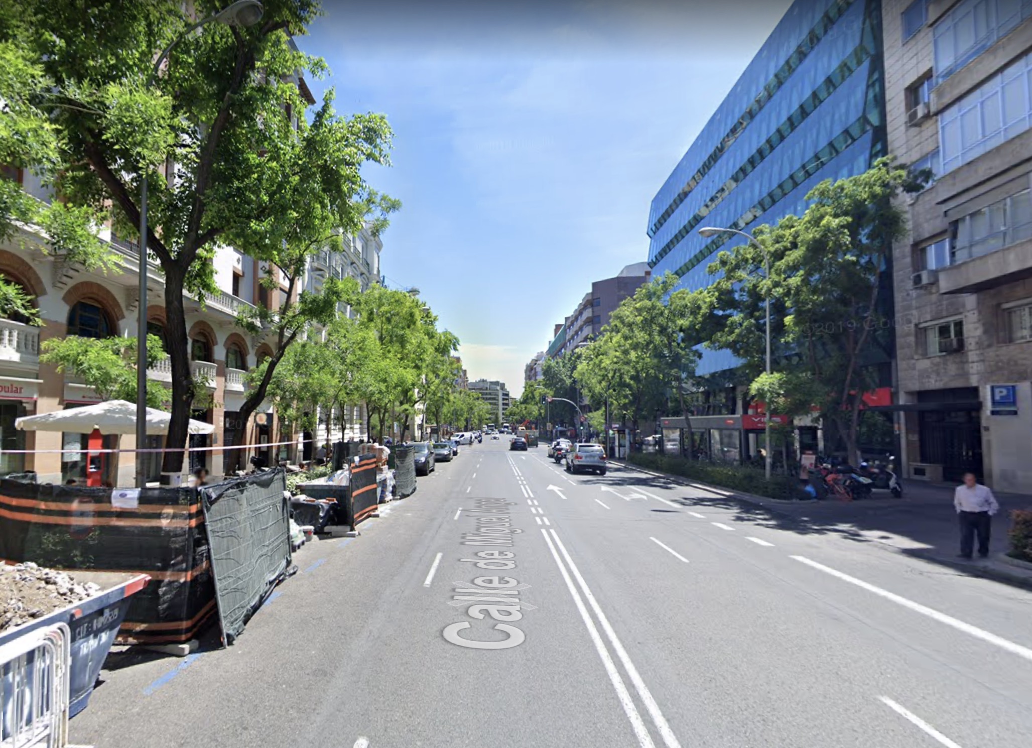 vista de la calle Migue Angel en Madrid