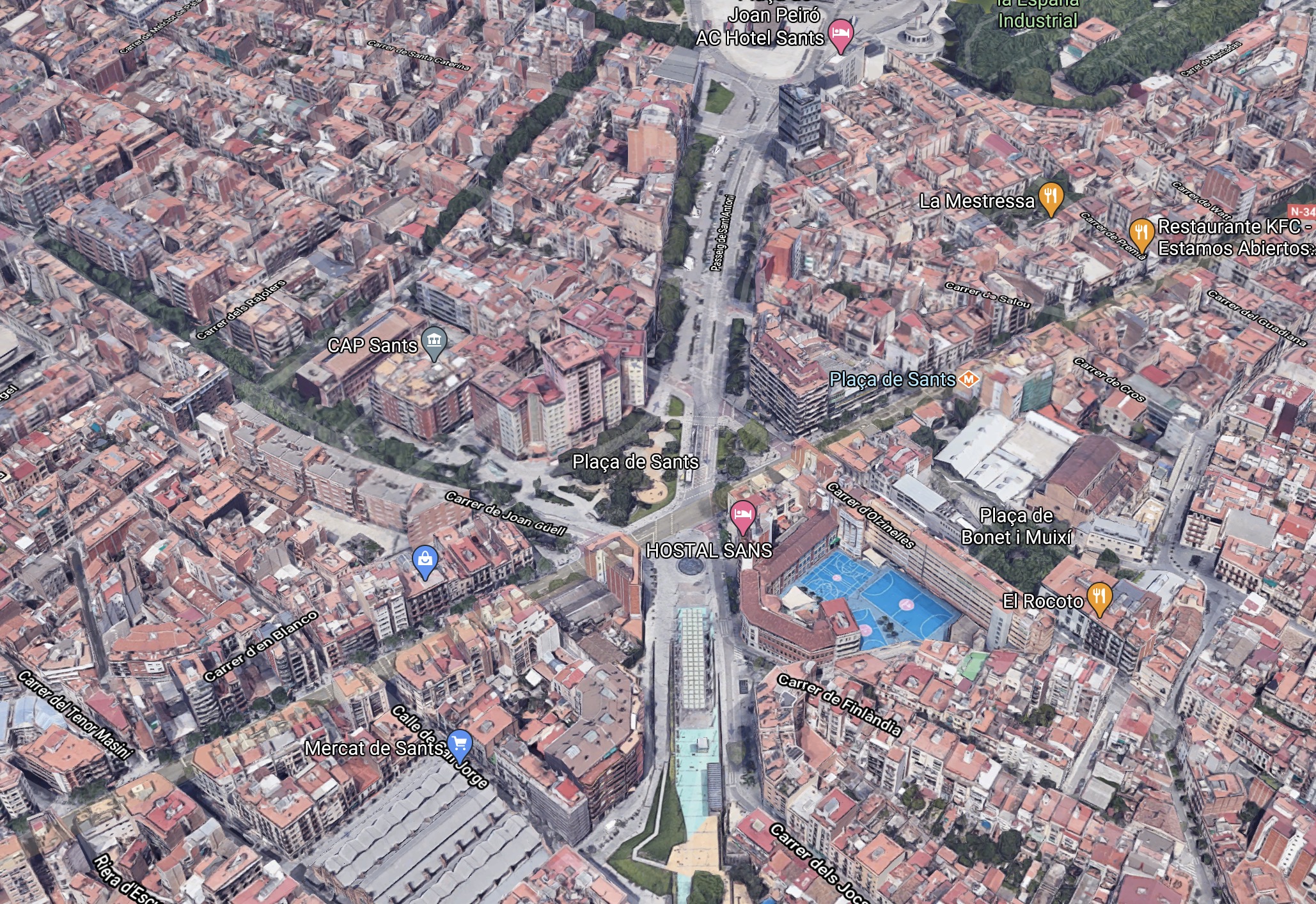 vista aerea de Sants Barcelona
